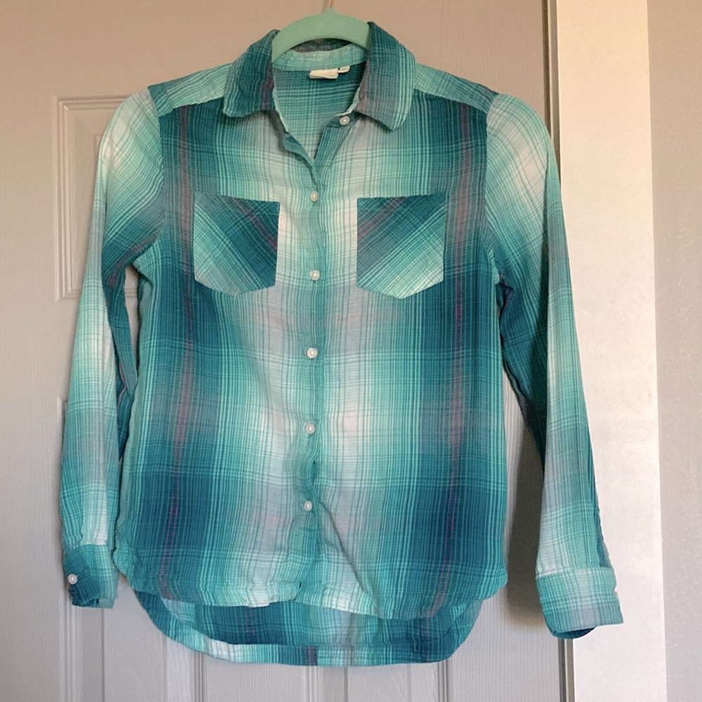 Mudd Girls Long Sleeve Plaid Button Down Shirt - 12 —- 2 for $20